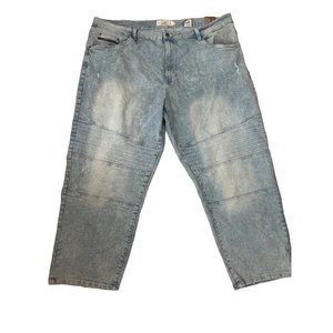 Akademiks Jeanius Light Wash Blue Jeans Denim Men's Size 50 x 32 Straight Leg